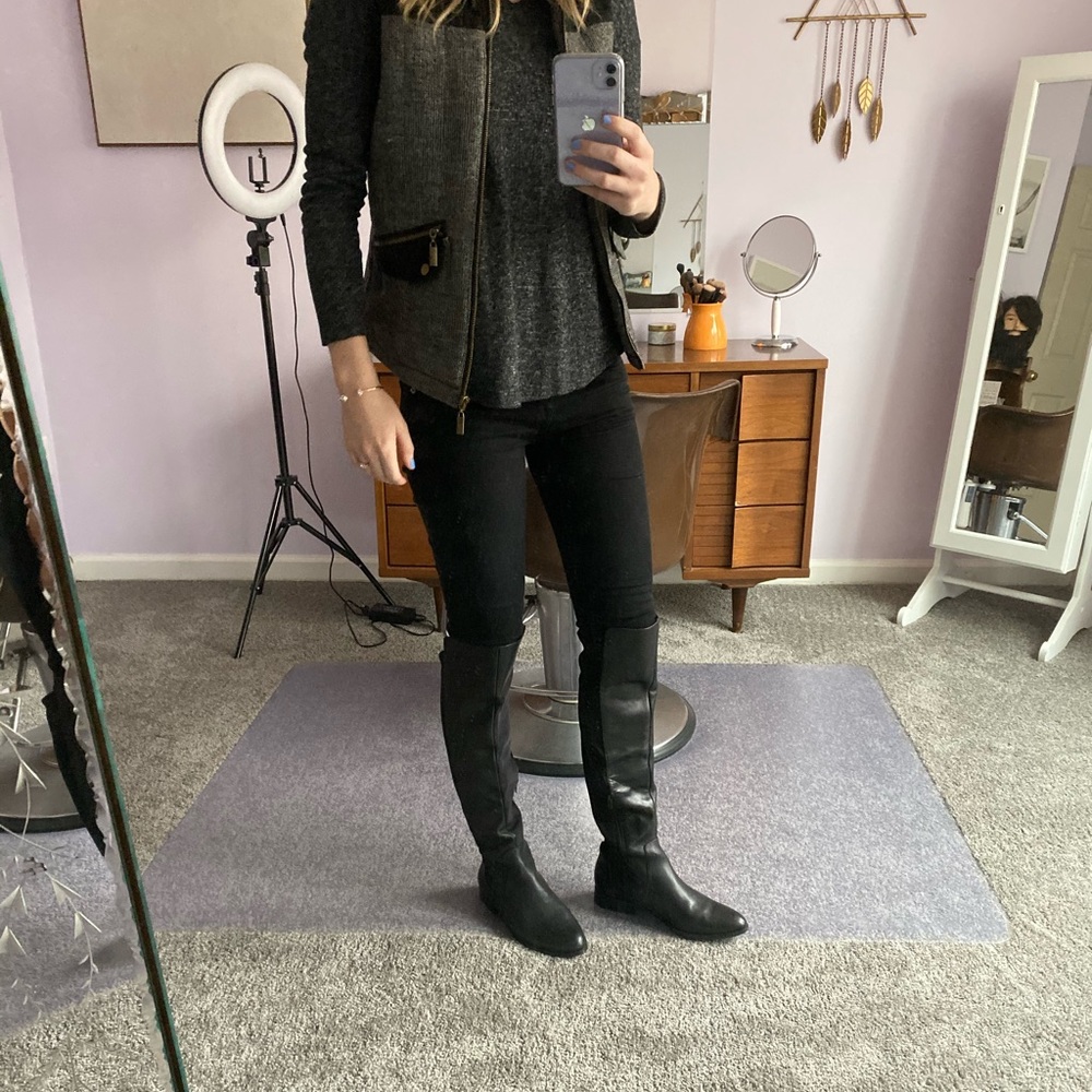 Black above the knee Clark’s riding boots